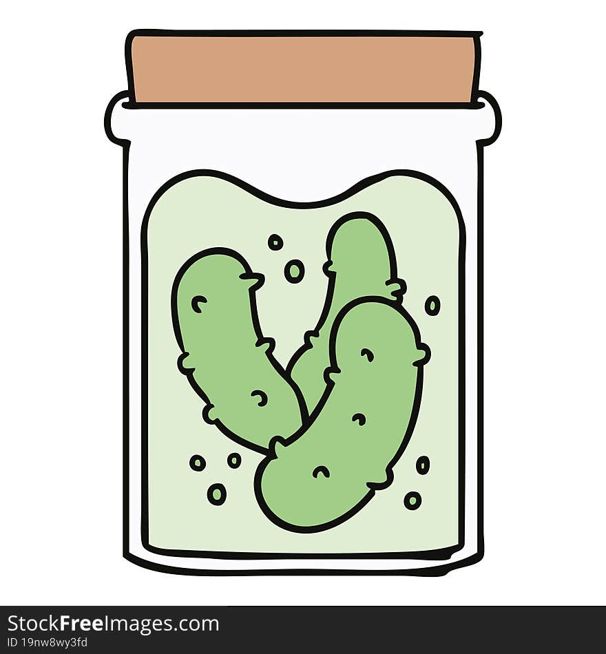 Cartoon Doodle Jar Of Pickled Gherkins