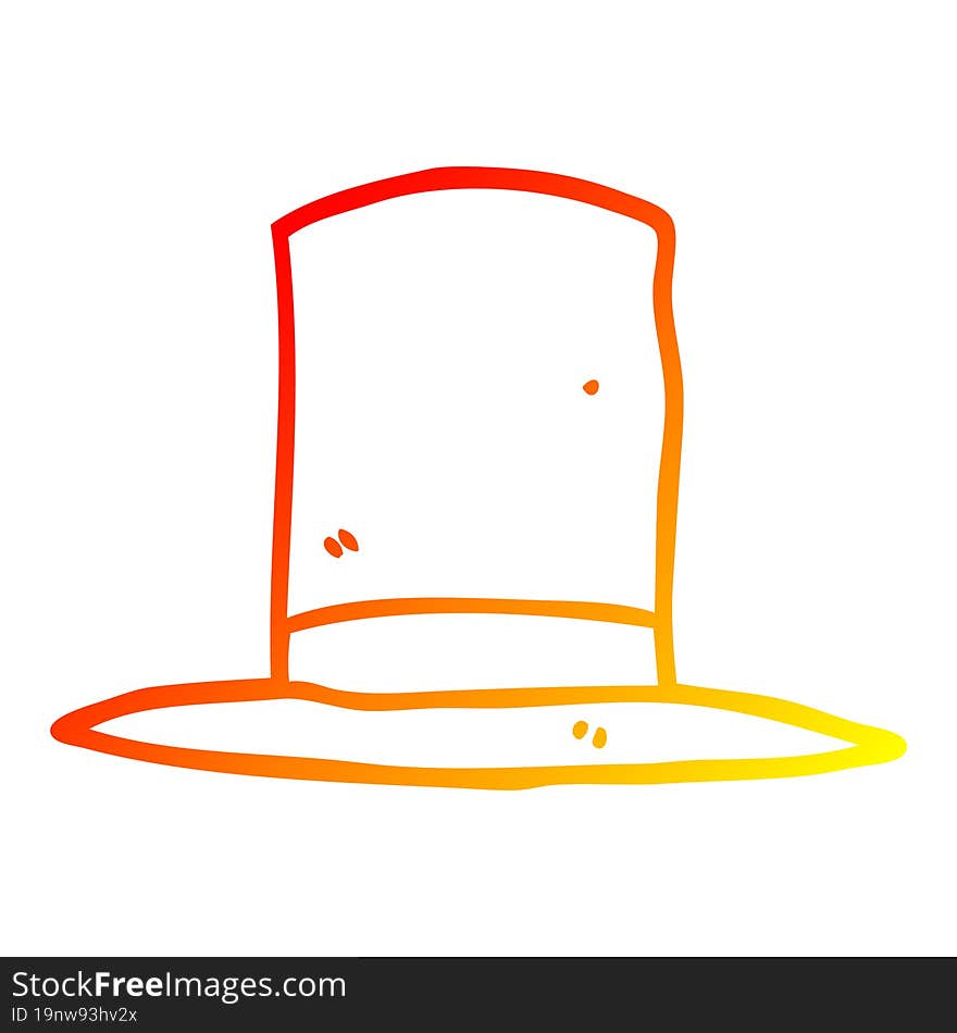 warm gradient line drawing cartoon top hat