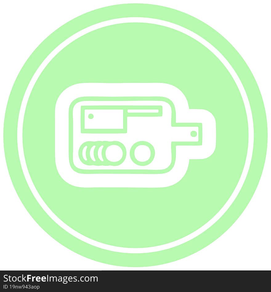 chopping board circular icon symbol