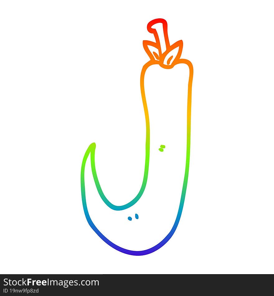 rainbow gradient line drawing cartoon chilli pepper