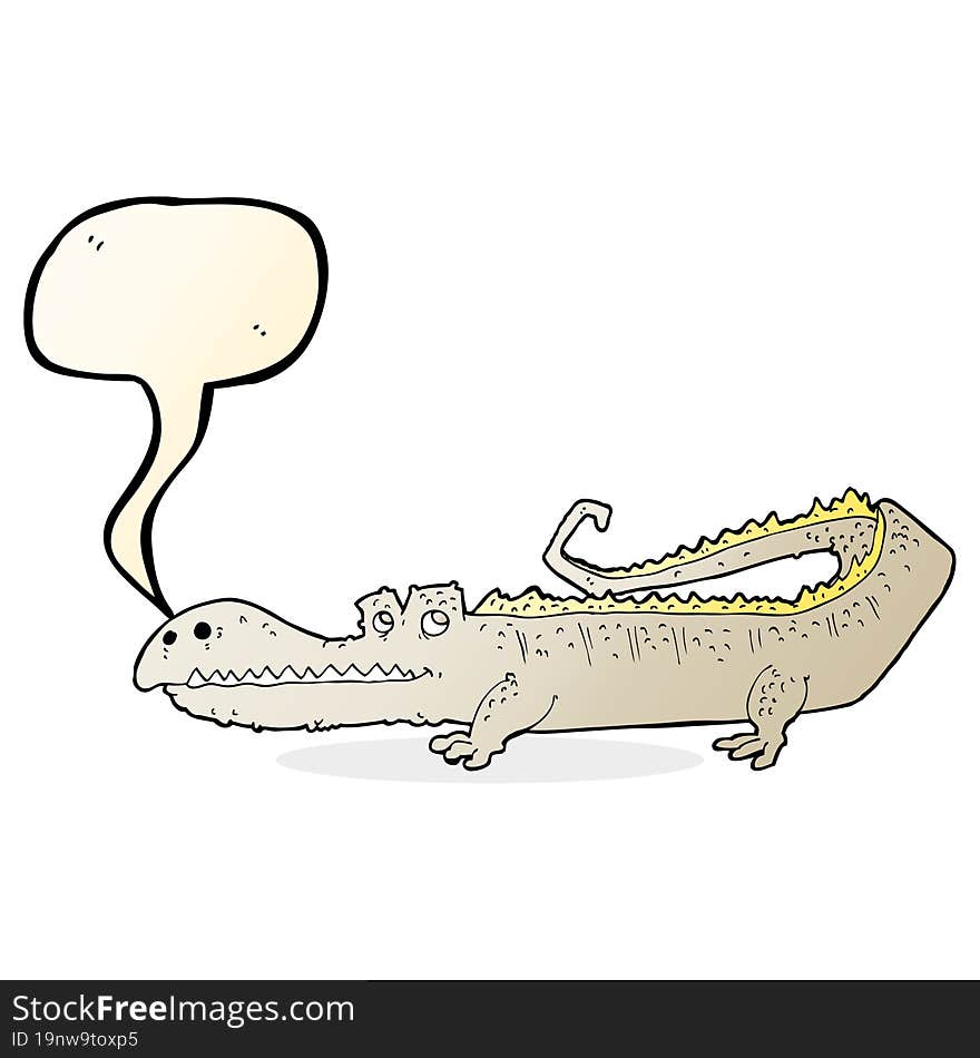 cartoon crocodile with speech bubble