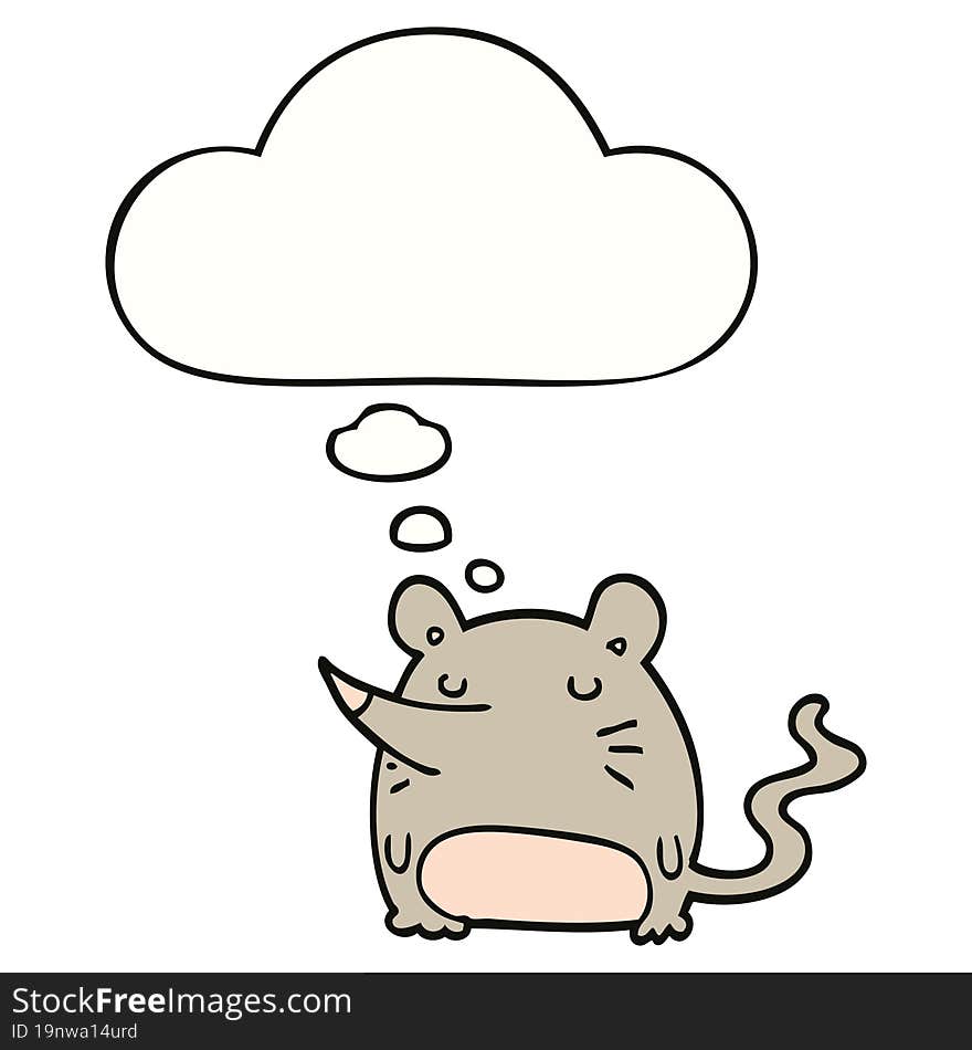 cartoon mouse with thought bubble. cartoon mouse with thought bubble