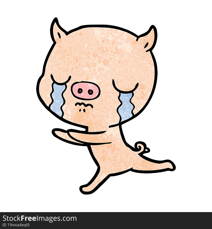 cartoon pig crying. cartoon pig crying