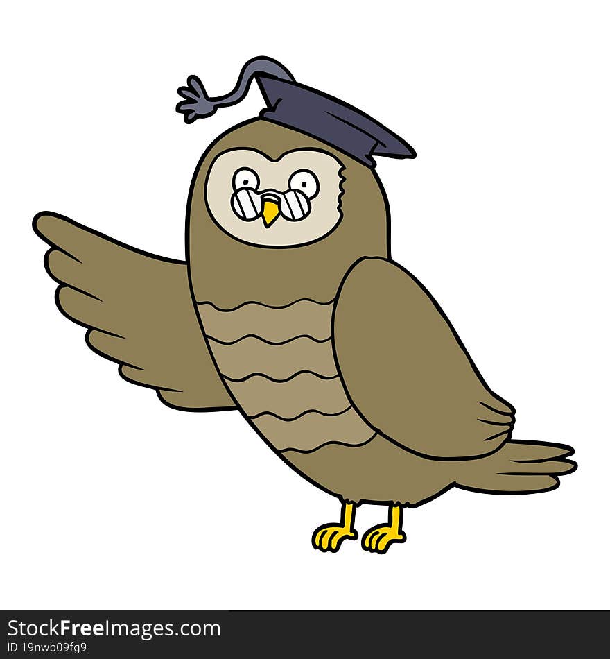 cartoon owl graduate. cartoon owl graduate