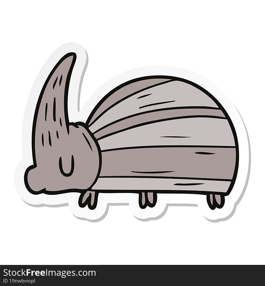 sticker of a giant beetle cartoon