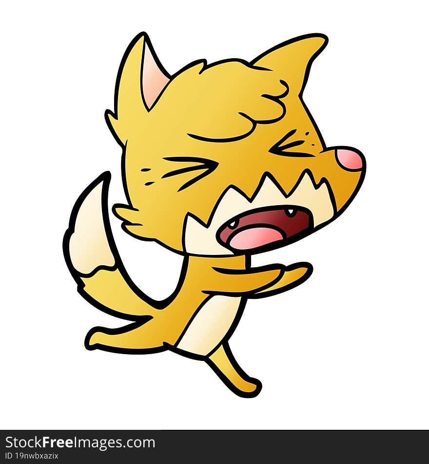 angry cartoon fox running. angry cartoon fox running