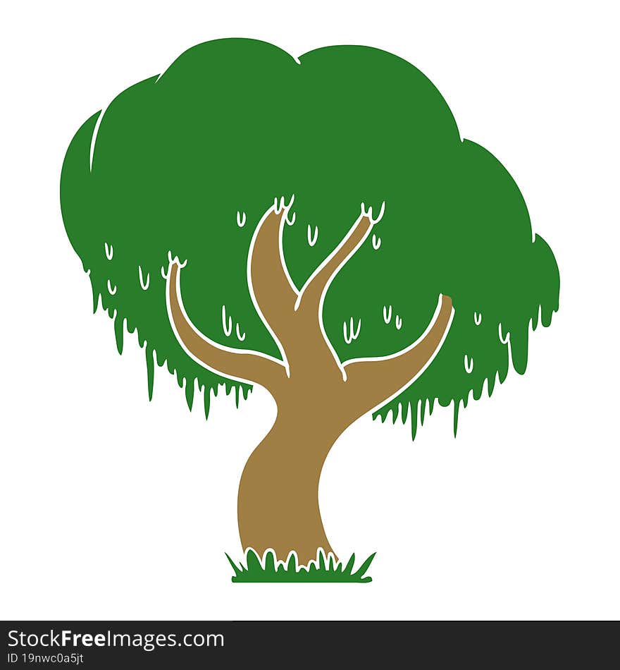 hand drawn cartoon doodle of a green tree