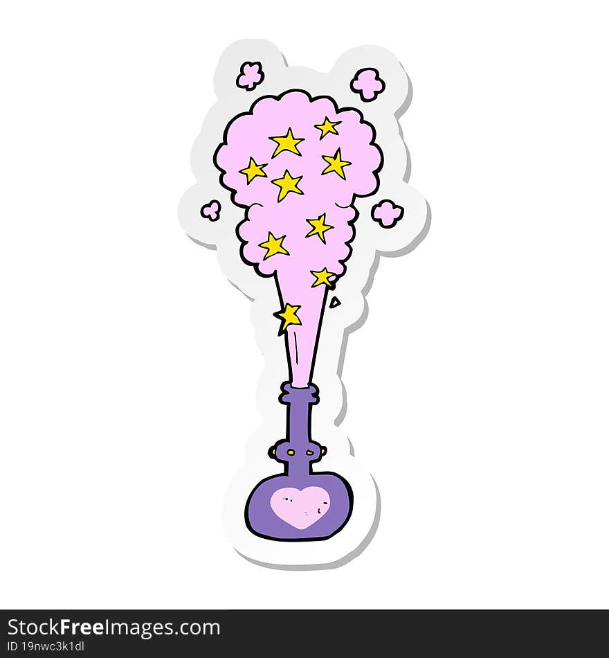 Sticker Of A Cartoon Magic Potion