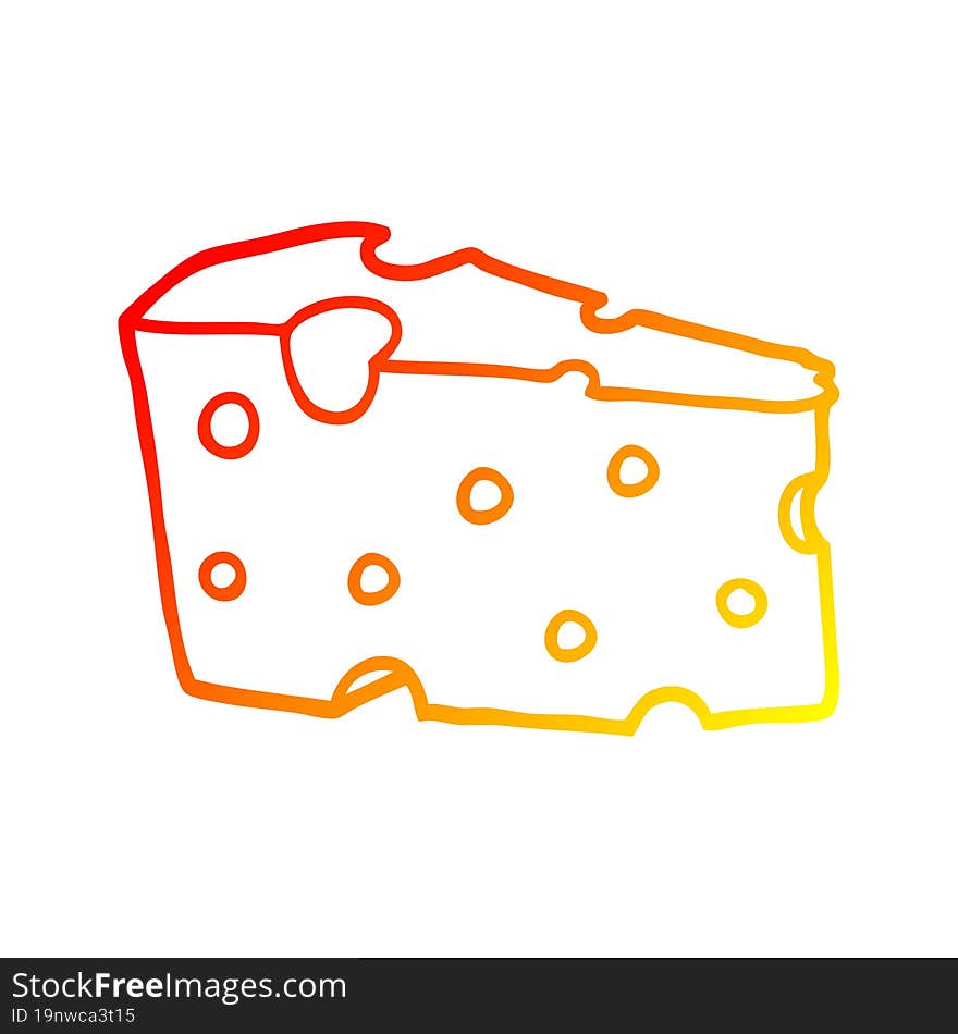 Warm Gradient Line Drawing Cartoon Cheese