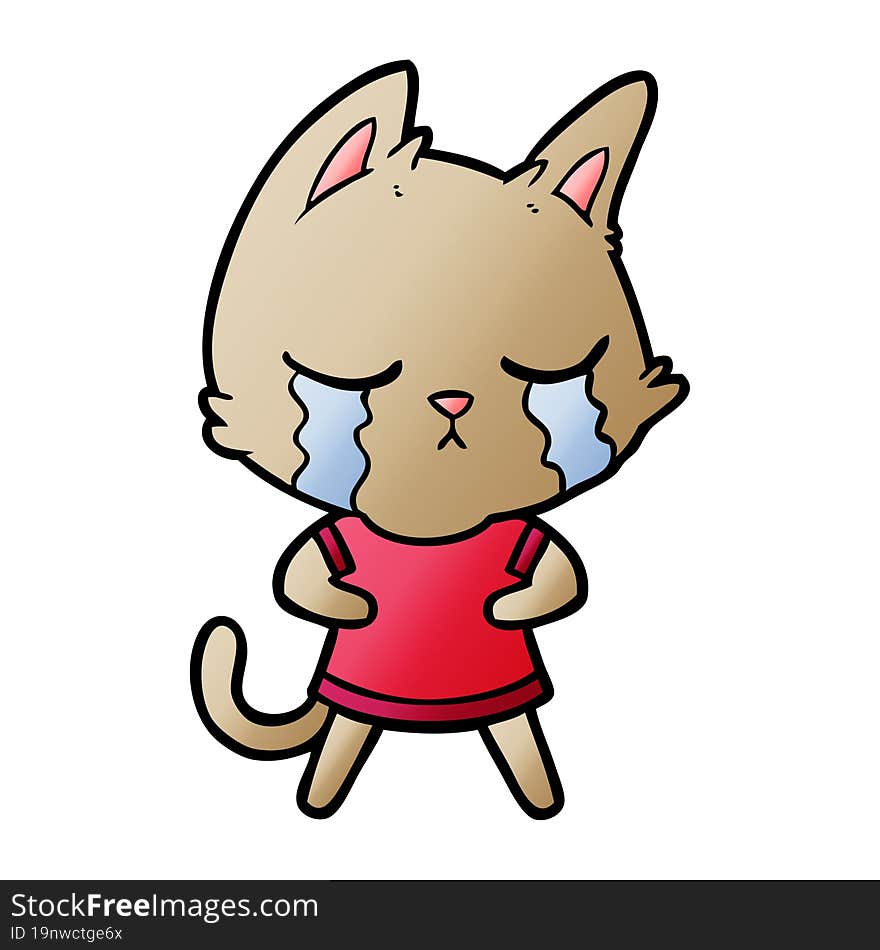 crying cartoon cat. crying cartoon cat