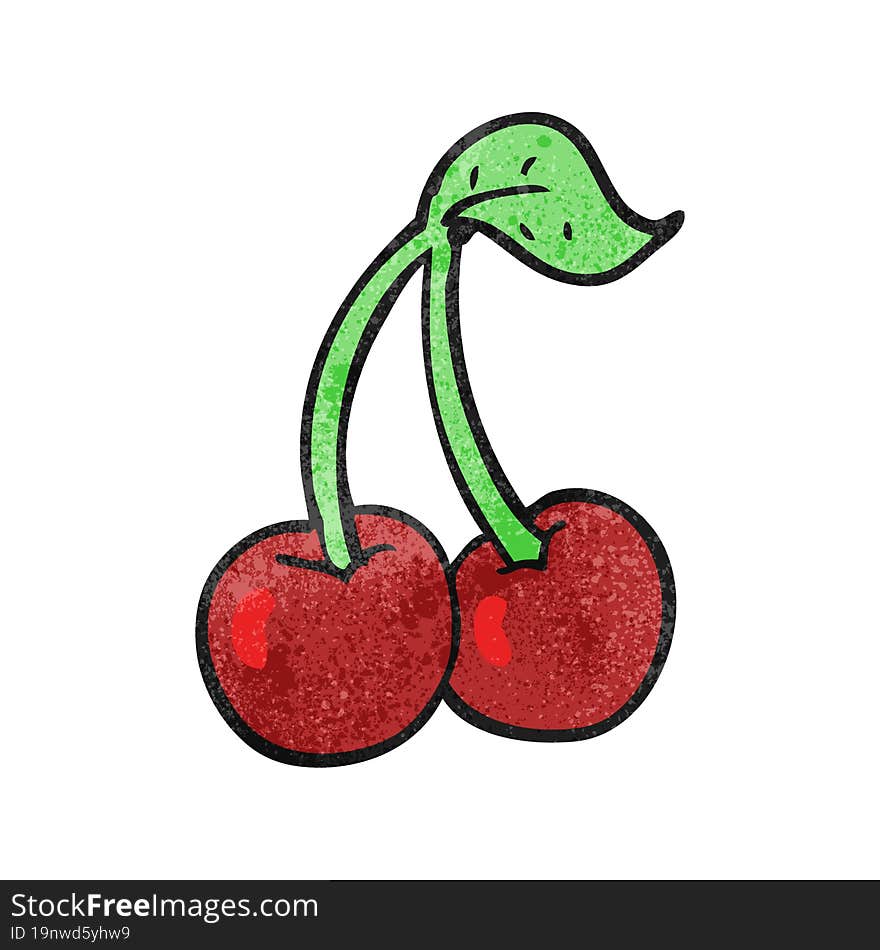 textured cartoon cherries