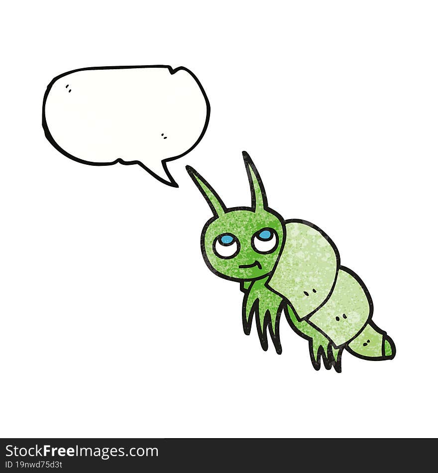 freehand speech bubble textured cartoon little bug