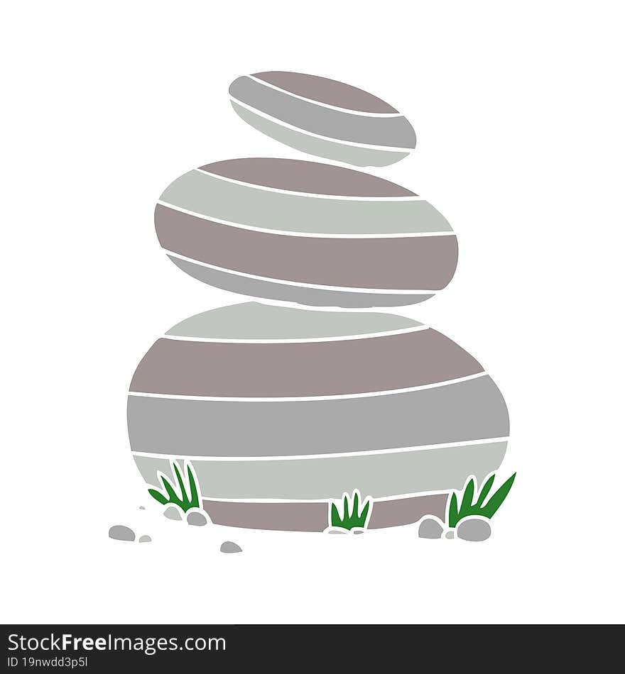 Flat Color Style Cartoon Large Stacked Stones