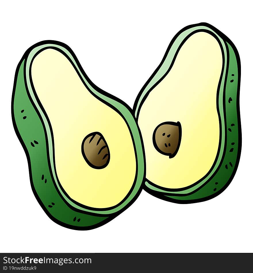 Cartoon Doodle Avocado