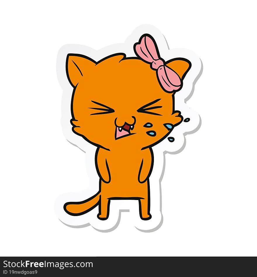 sticker of a cartoon cat