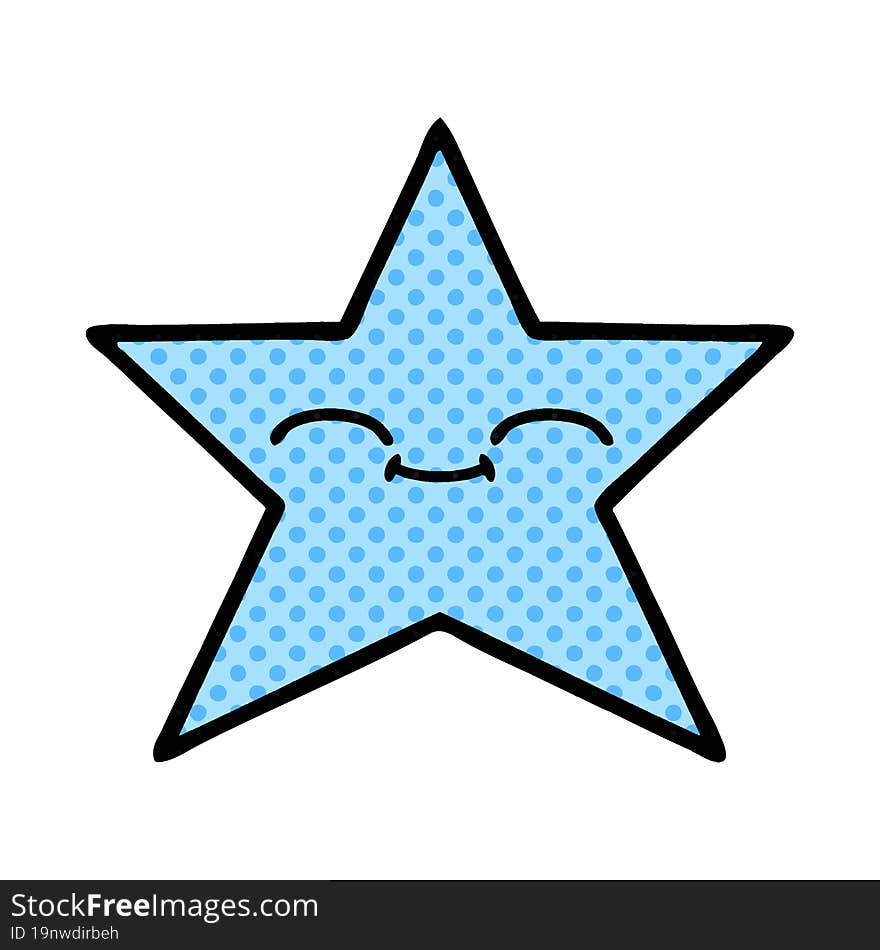 Comic Book Style Cartoon Star Fish