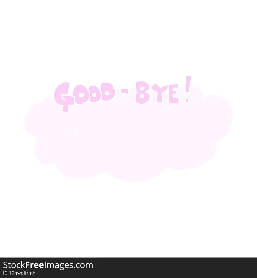 flat color illustration of goodbye sign. flat color illustration of goodbye sign