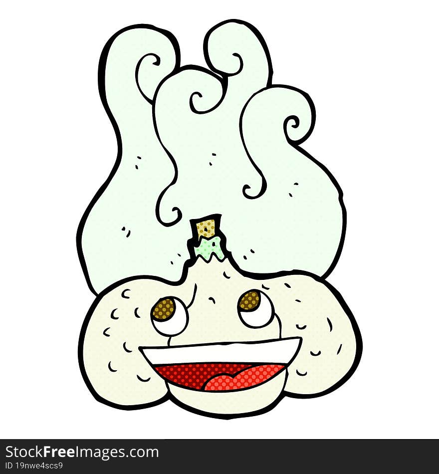 cartoon happy garlic