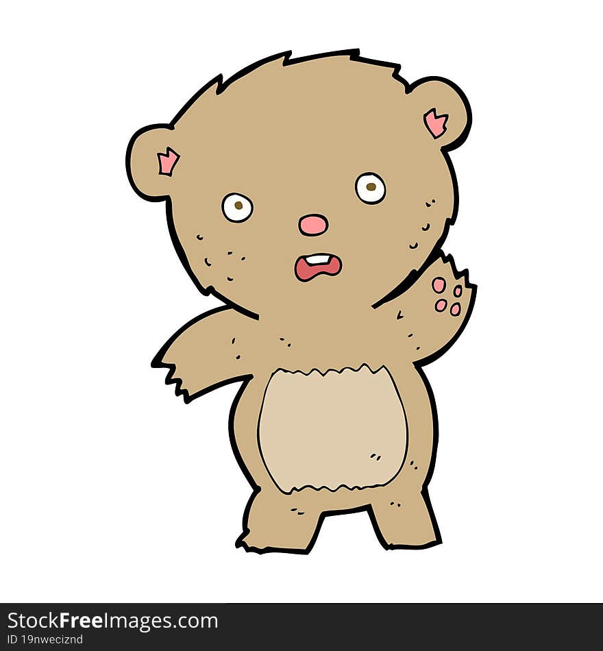 cartoon unhappy teddy bear