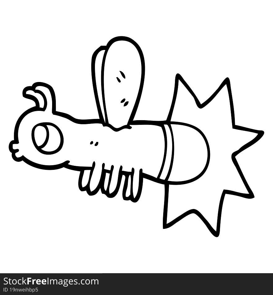 line drawing cartoon lightning bug