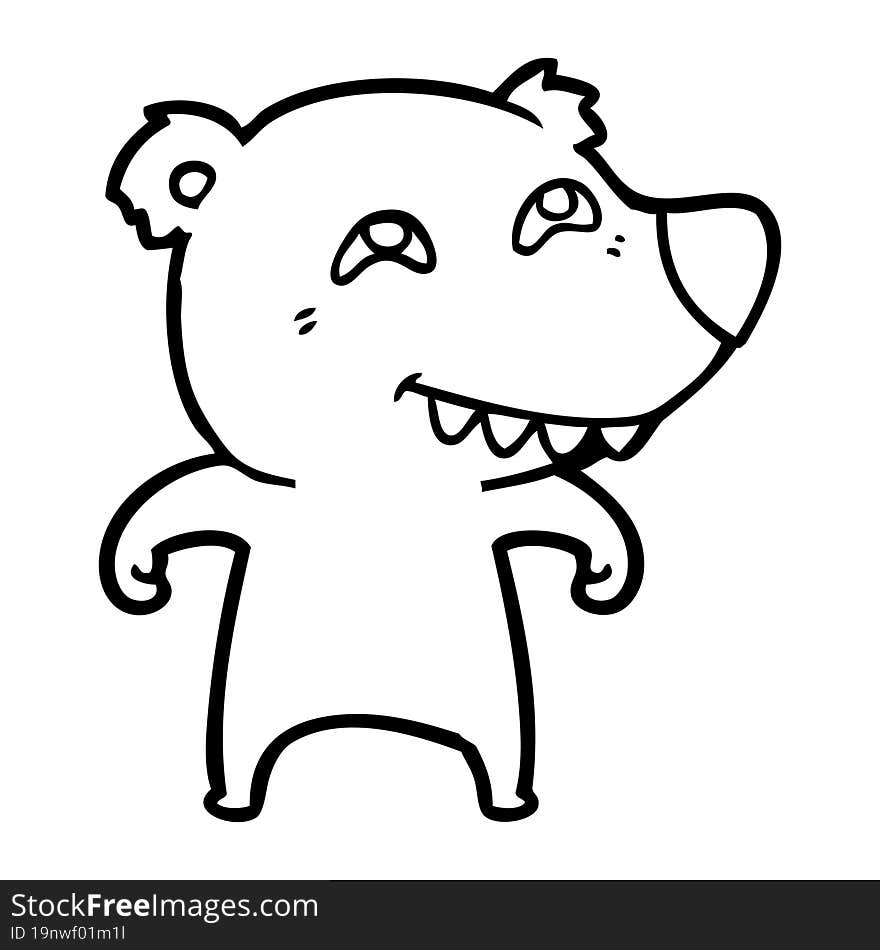 cartoon bear showing teeth. cartoon bear showing teeth