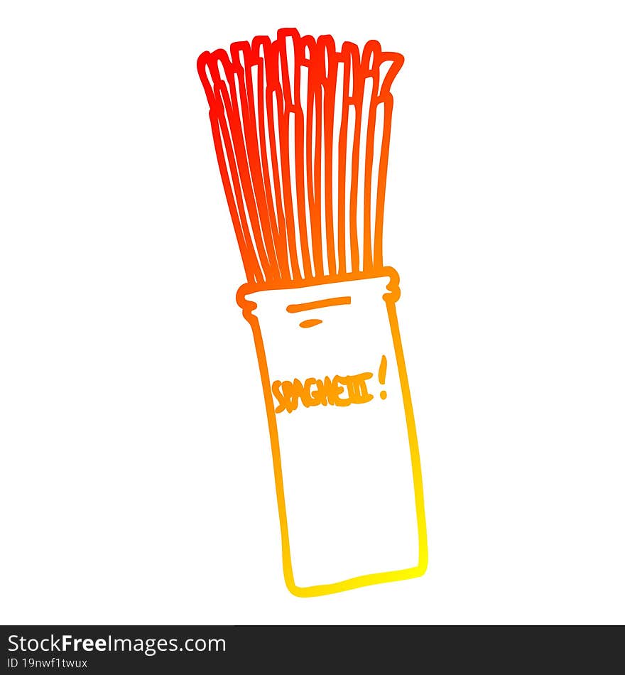 warm gradient line drawing cartoon  jar of spaghetti