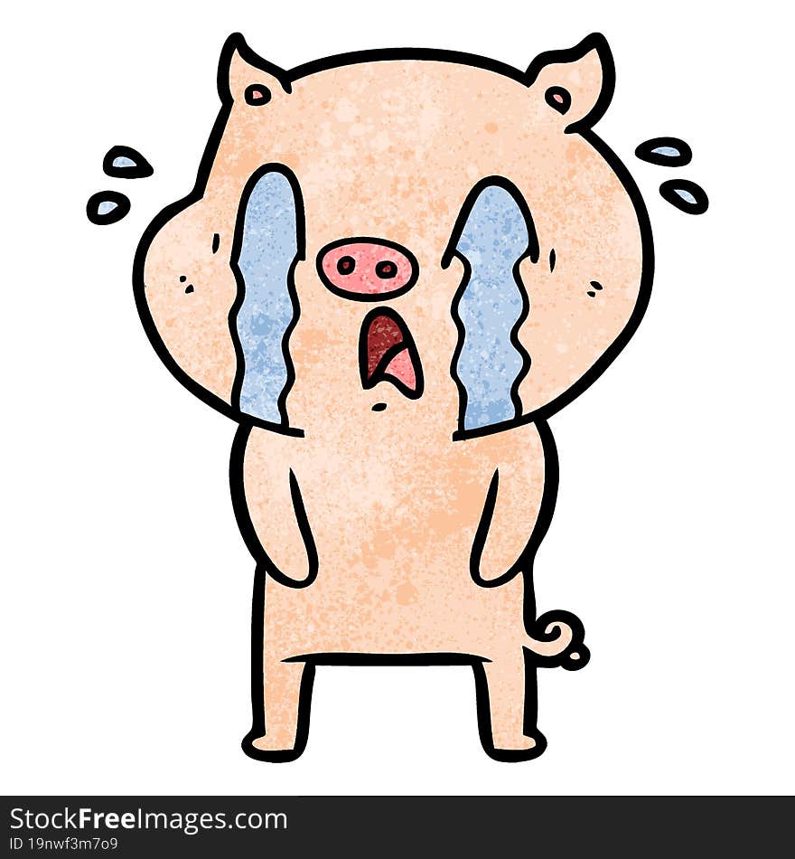 crying pig cartoon. crying pig cartoon