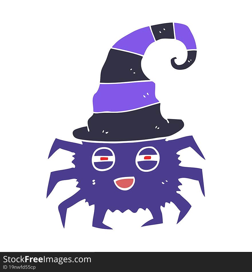 flat color illustration of halloween spider. flat color illustration of halloween spider