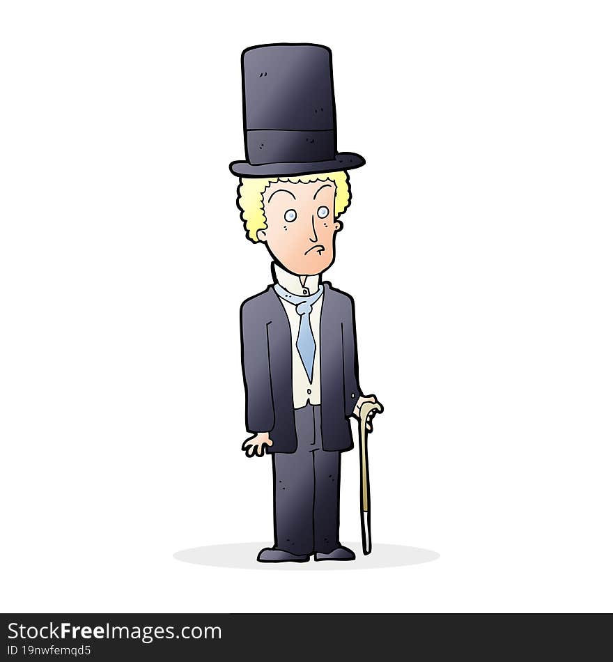 cartoon man wearing top hat