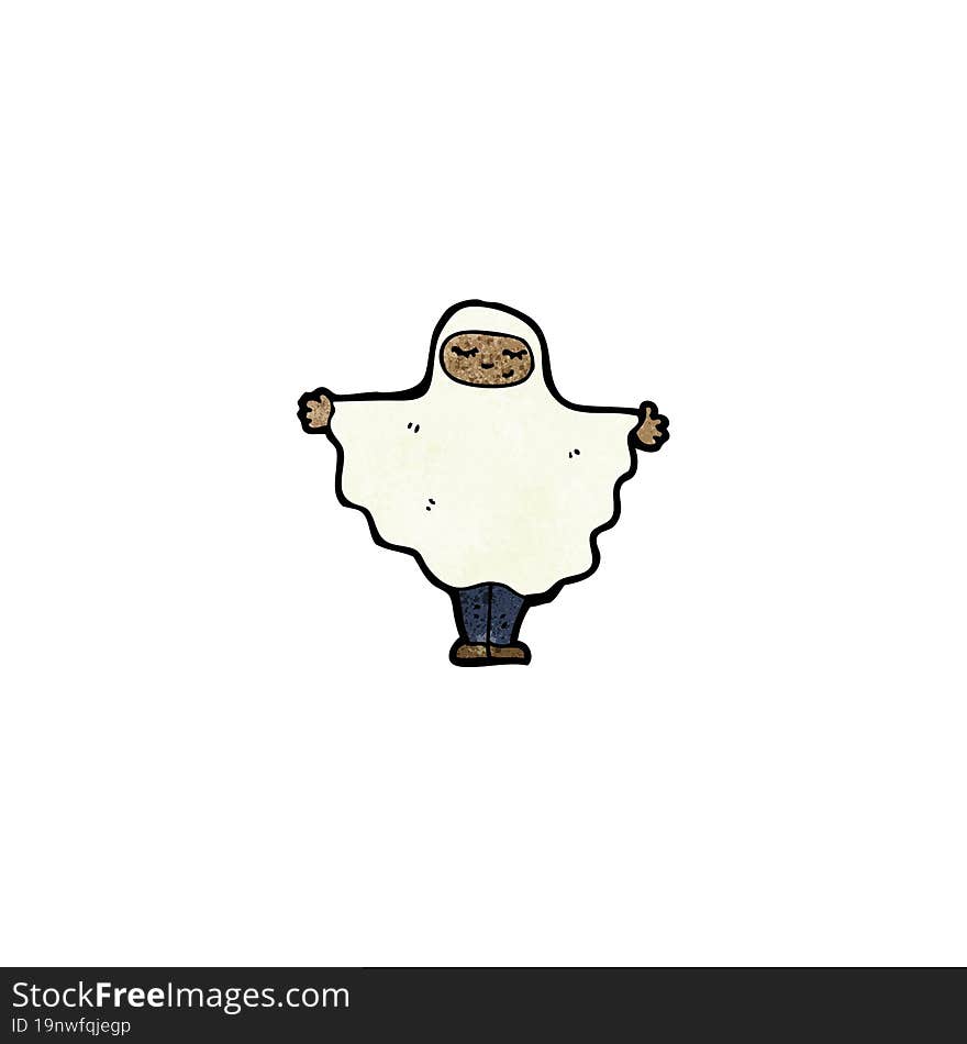 Cartoon Person In Ghost Costume