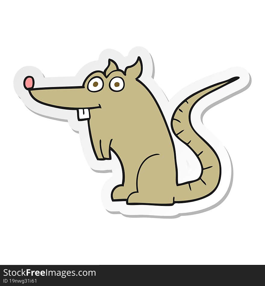 sticker of a cartoon rat