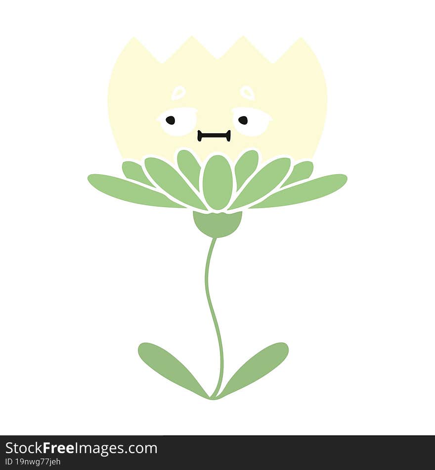 flat color retro cartoon of a flower