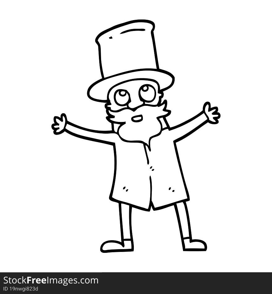 Black And White Cartoon Victorian Man