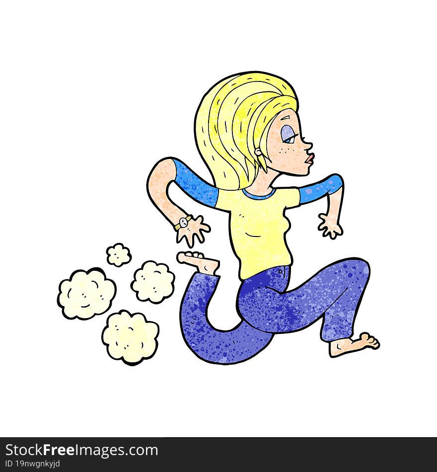 cartoon running woman