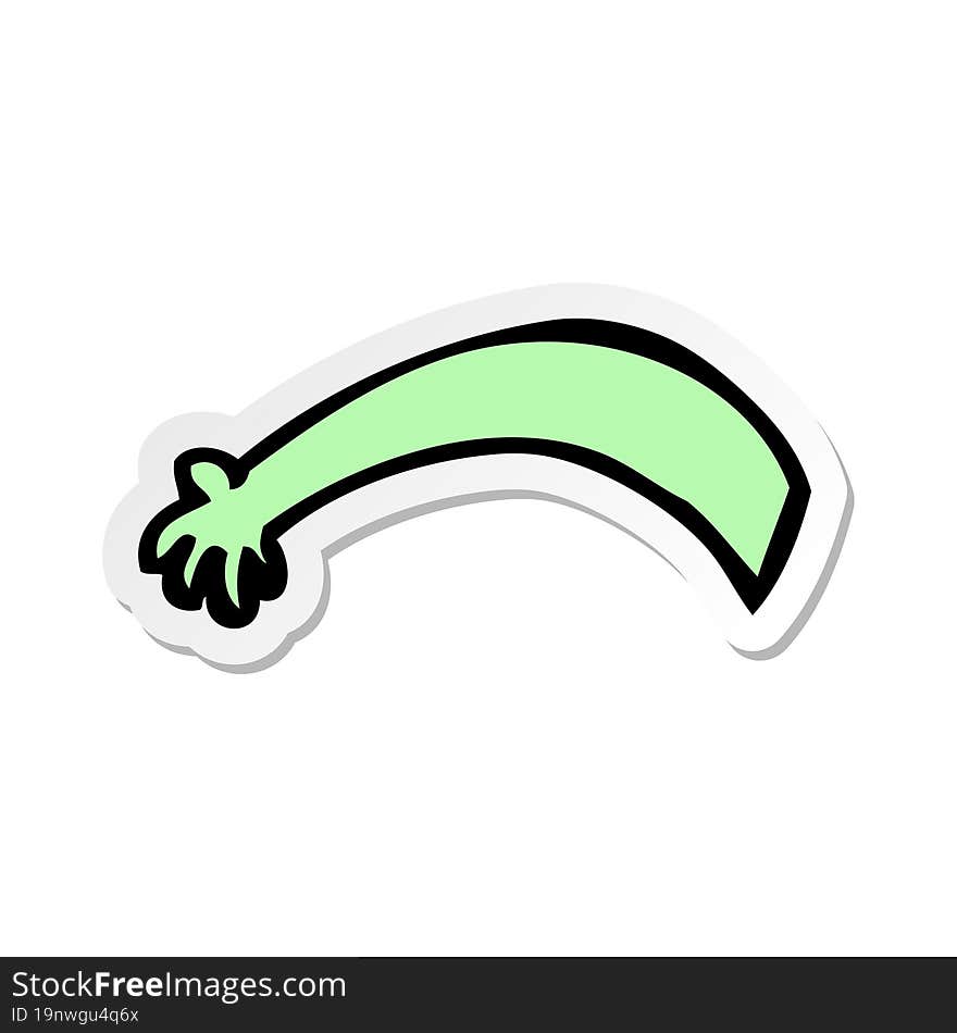 sticker of a cartoon alien  arm