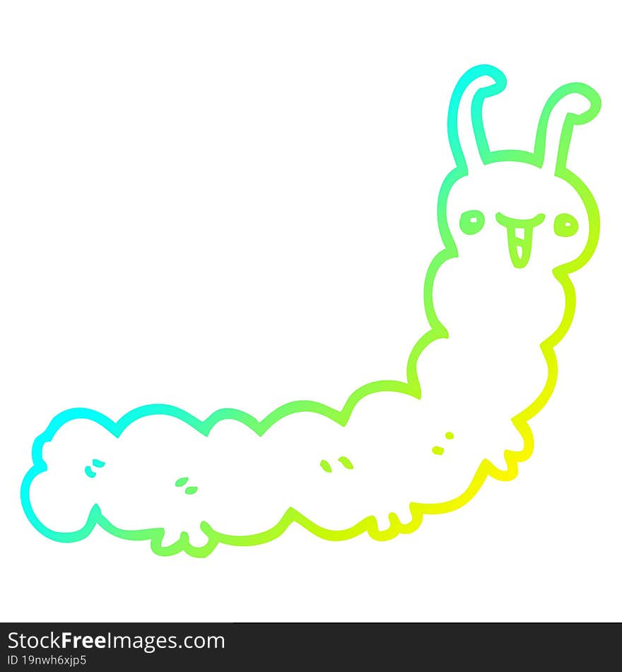 cold gradient line drawing cartoon caterpillar