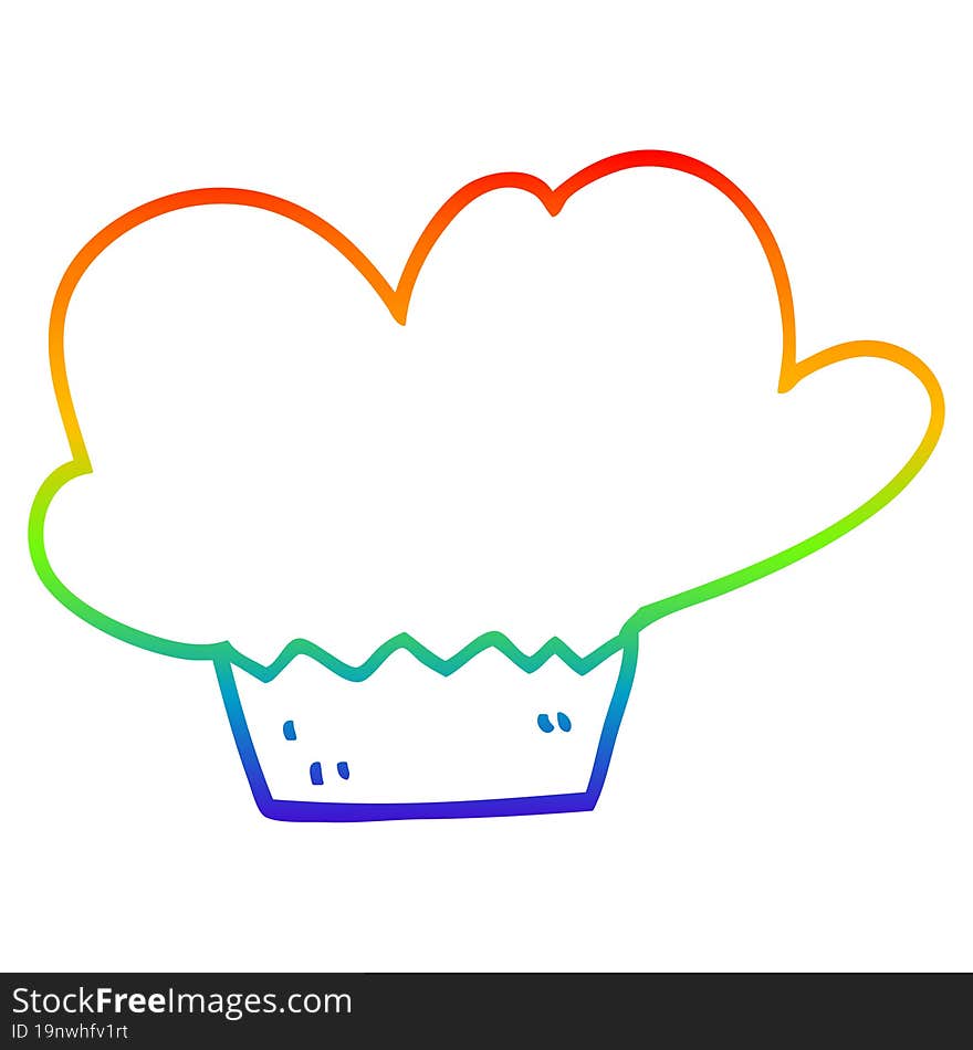 rainbow gradient line drawing cartoon muffin