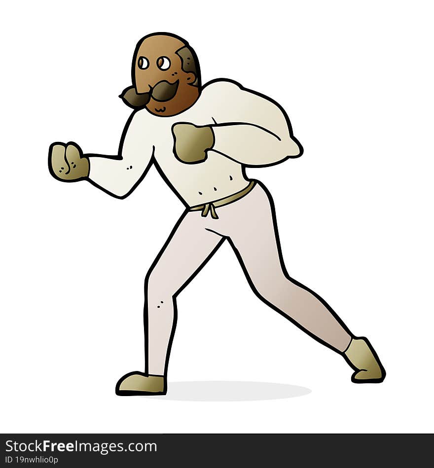 Cartoon Retro Boxer Man