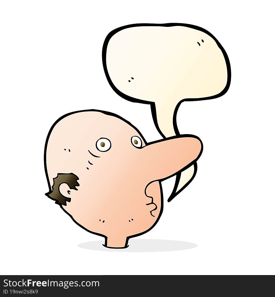 cartoon balding man with speech bubble