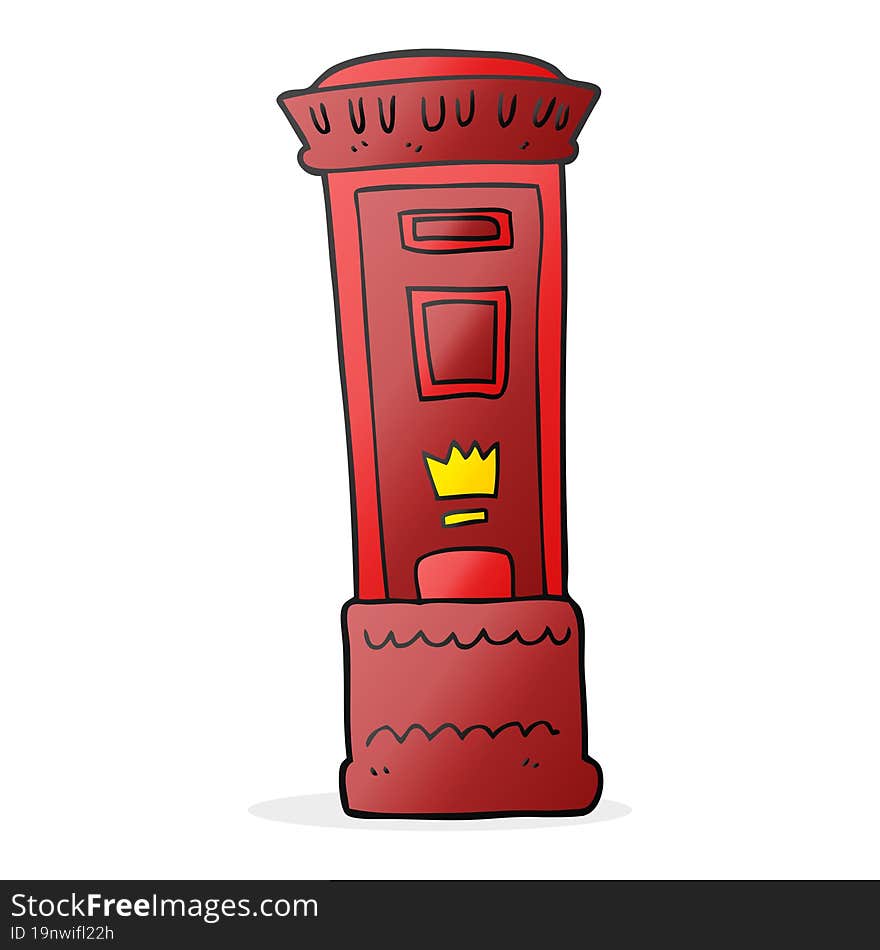 Cartoon British Post Box