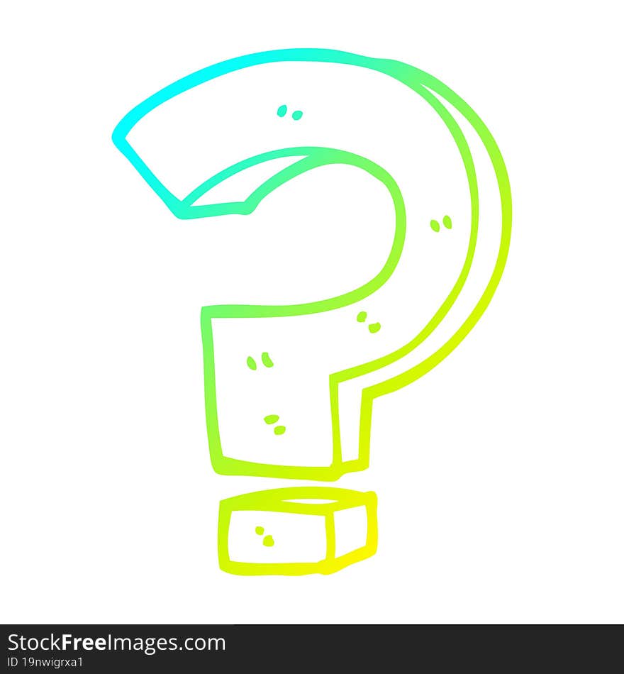 cold gradient line drawing cartoon question mark