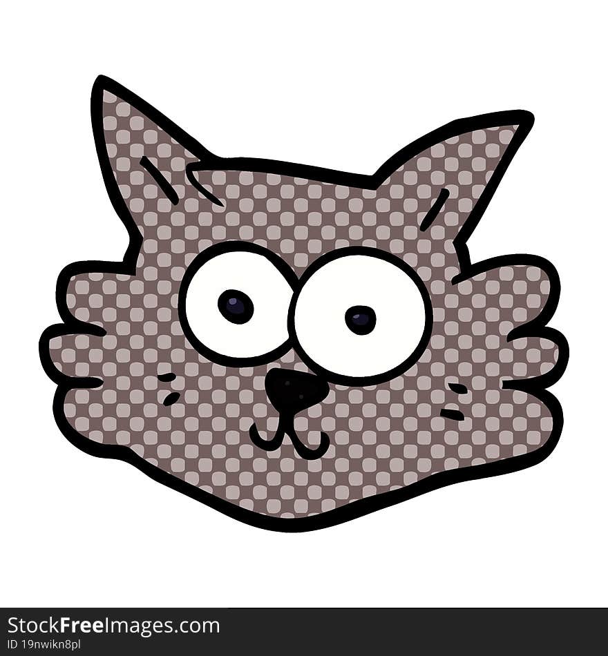 cartoon doodle cat face