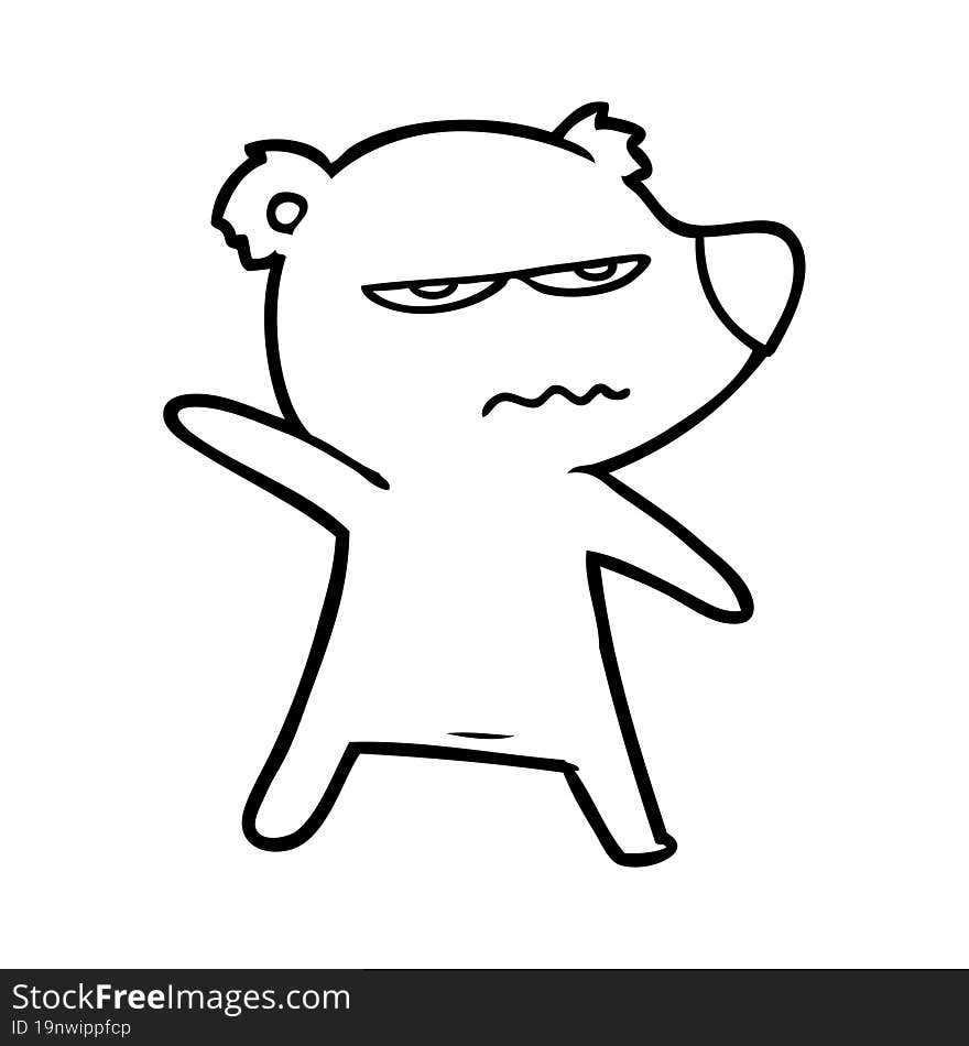 angry bear polar cartoon pointing. angry bear polar cartoon pointing