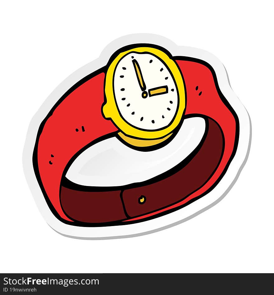 sticker of a cartoon wrist watch