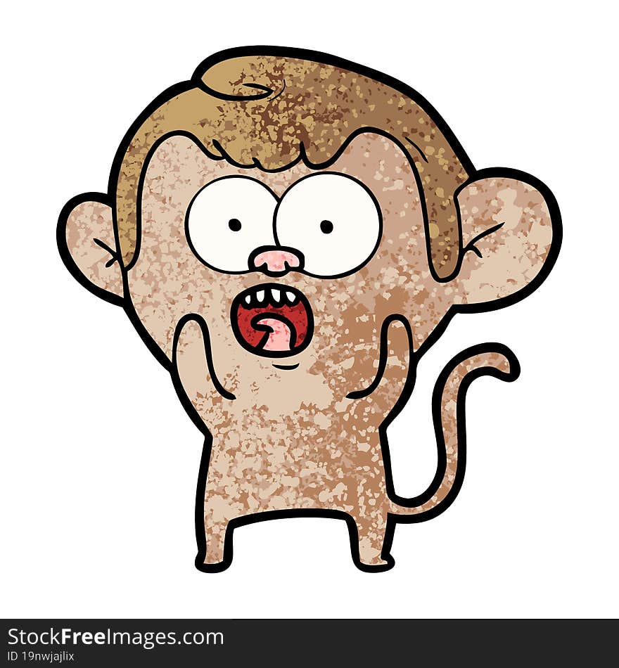 cartoon shocked monkey. cartoon shocked monkey