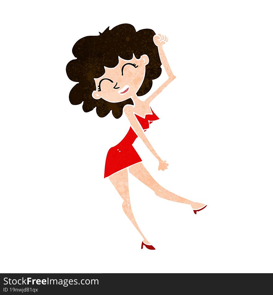 cartoon dancing woman