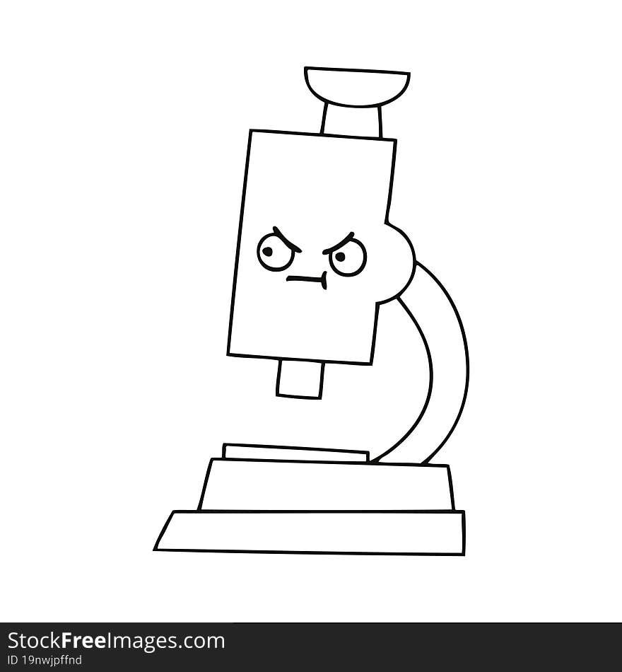 line drawing cartoon microscope