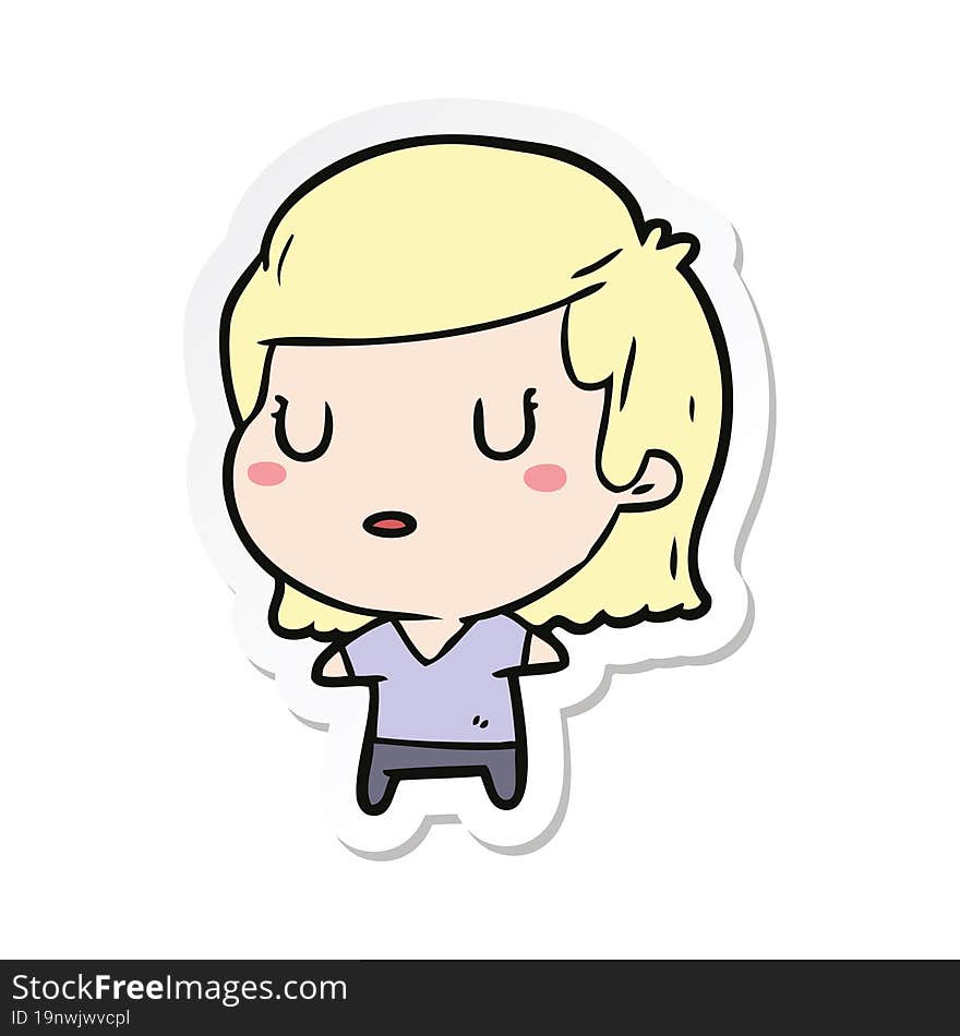 sticker of a cartoon woman