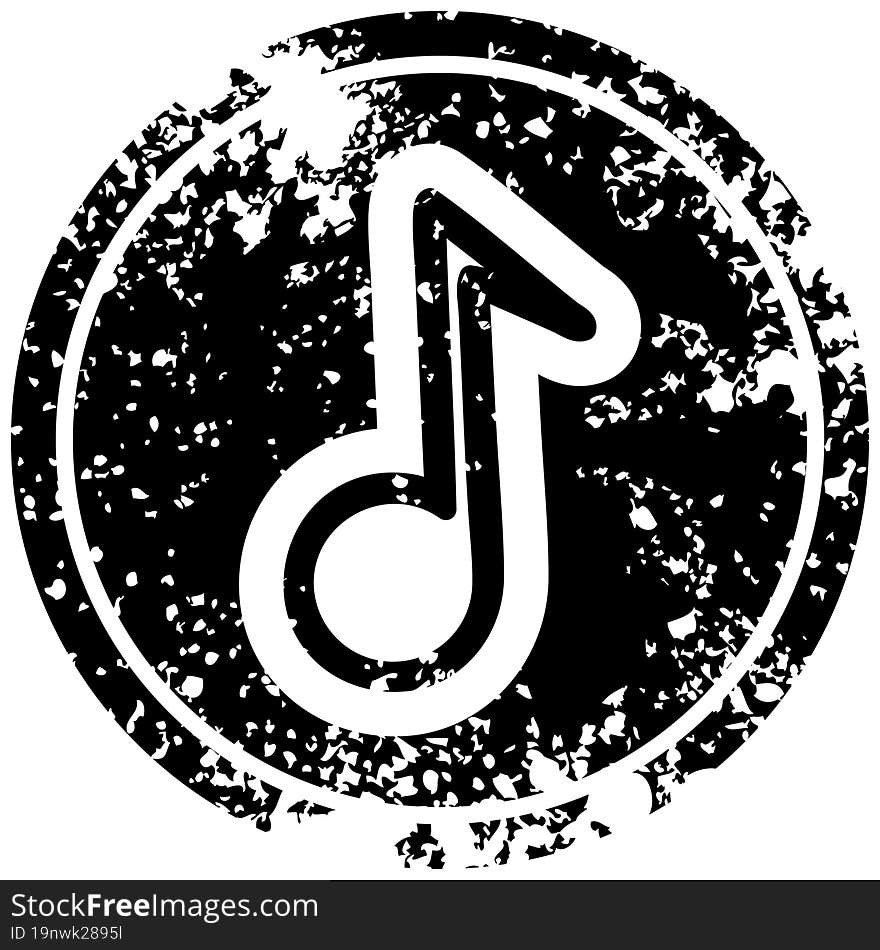 musical note distressed icon