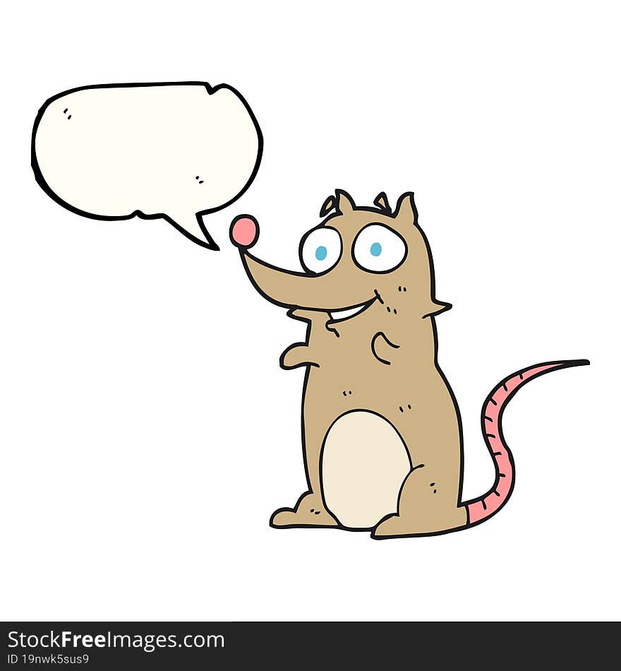 freehand drawn speech bubble cartoon mouse